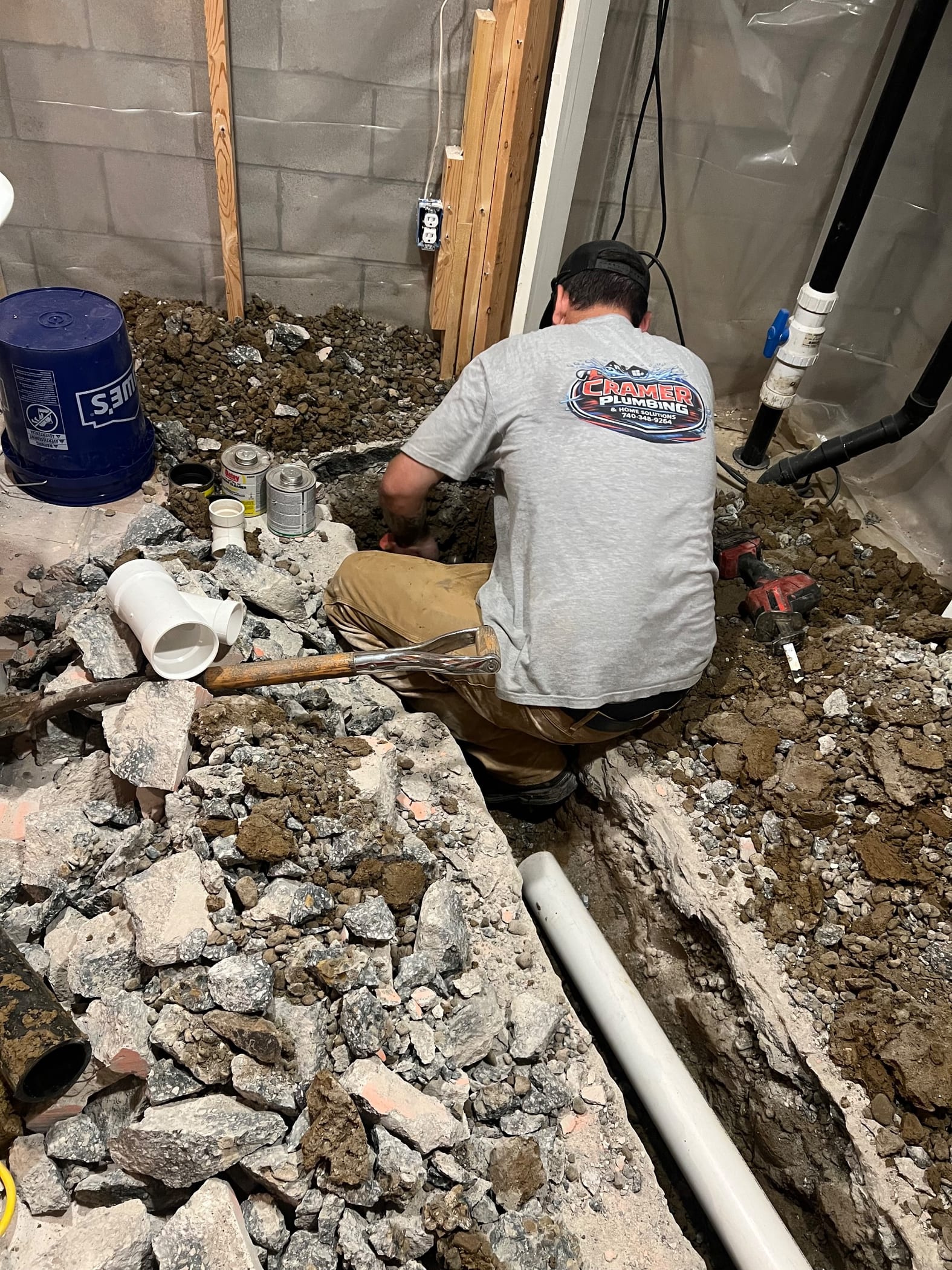 Interior line dig